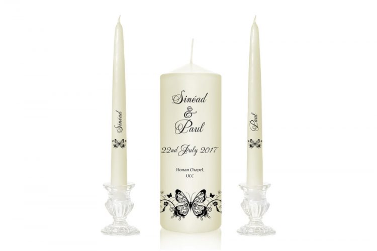 romantic design wedding candles romantic unity candles candles made in ireland delivery online black design candles special pressie cork ireland